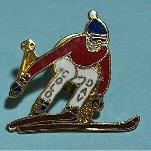 Colorado DAV Downhill Skiing Pin - Gold, Red, Blue, White